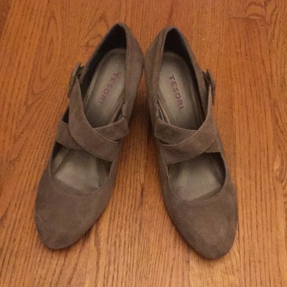 Tesori Platform Suede Wedges